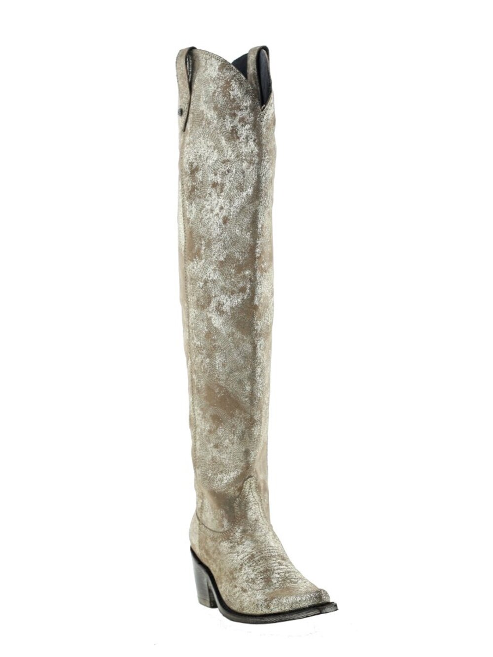 Liberty Black Metallic Beige Knee-High Western Boots